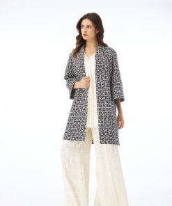 Μακρύ σακάκι με γεωμετρικό μοτίβο BELLA P