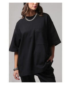 Unisex Top με Λογότυπο και Μπροστινή Τσέπη Μαύρο Two and A Half