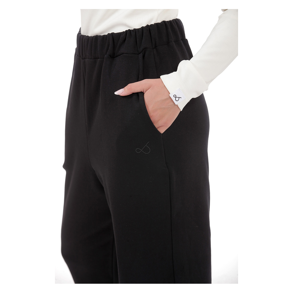 Παντελόνι Unisex Baggy με Ελαστική Μέση Μαύρο Two and A Half - Image 2