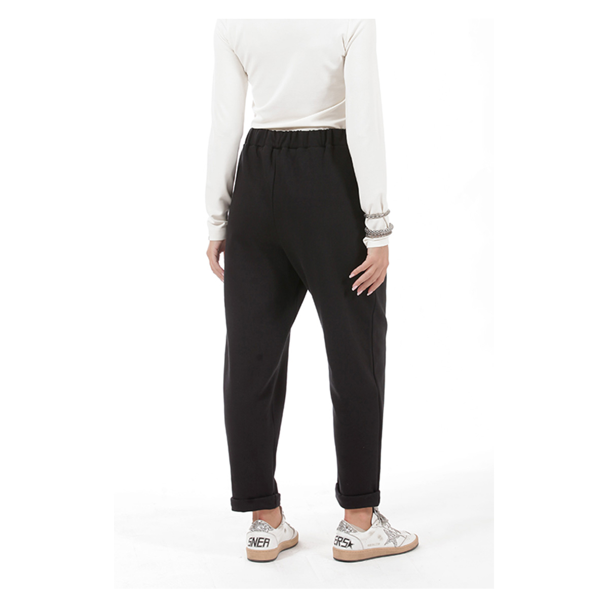 Παντελόνι Unisex Baggy με Ελαστική Μέση Μαύρο Two and A Half - Image 3