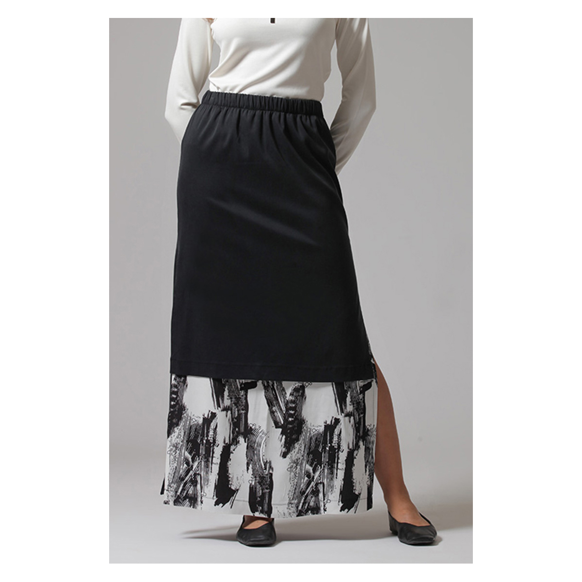 Φούστα Printed with Double-Layered Fabric Two and A Half