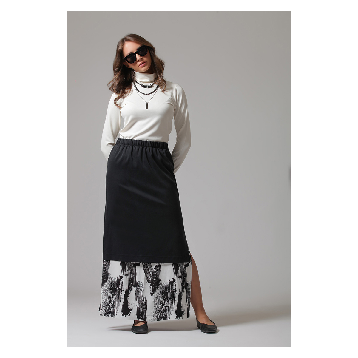 Φούστα Printed with Double-Layered Fabric Two and A Half - Image 2